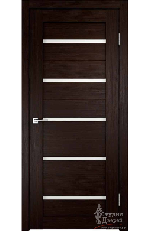 Межкомнатная дверь экошпон DUPLEX со стеклом без притвора Венге